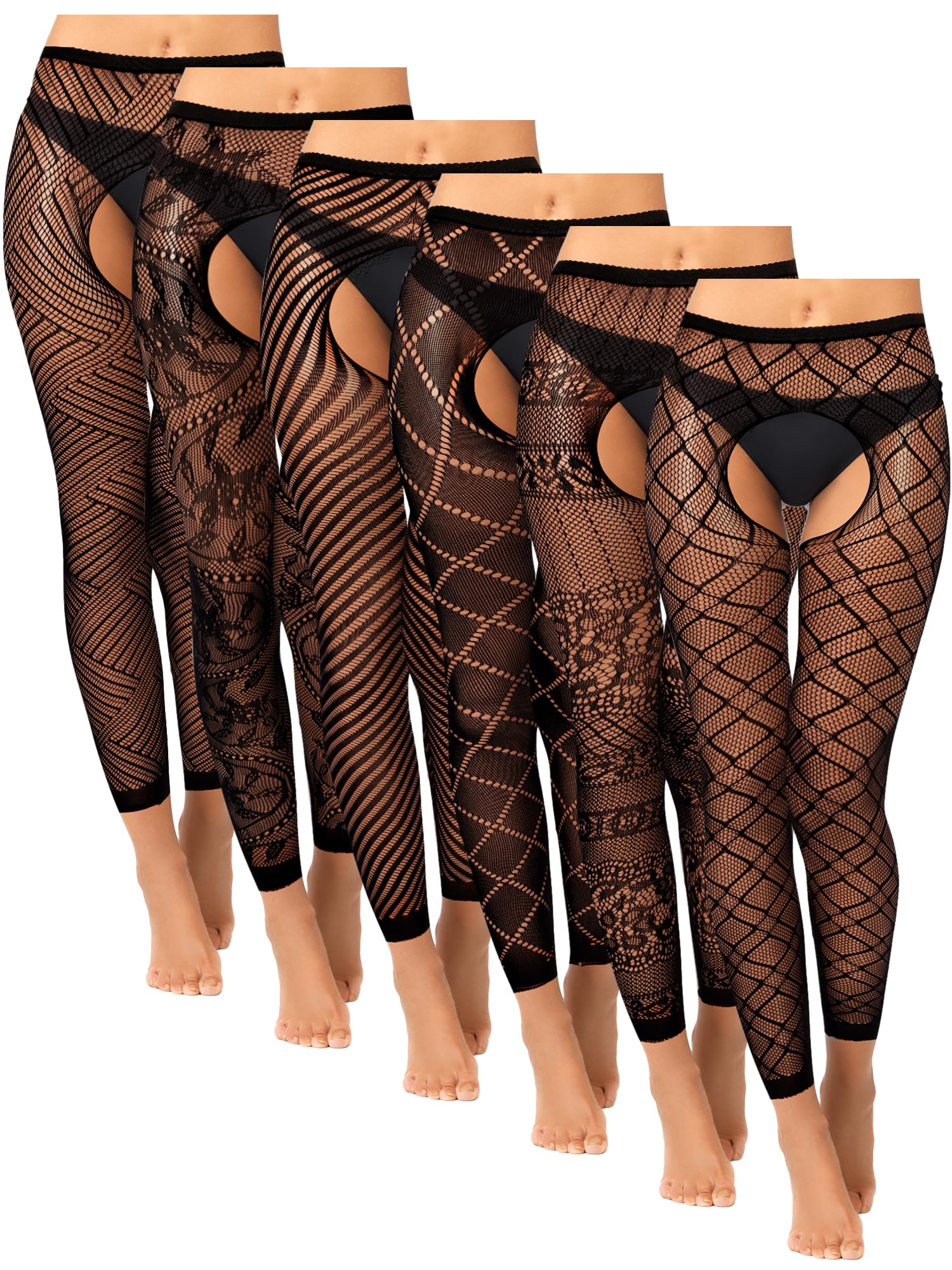 Newcotte 6 Pair Halloween Fishnet Stocking for Women