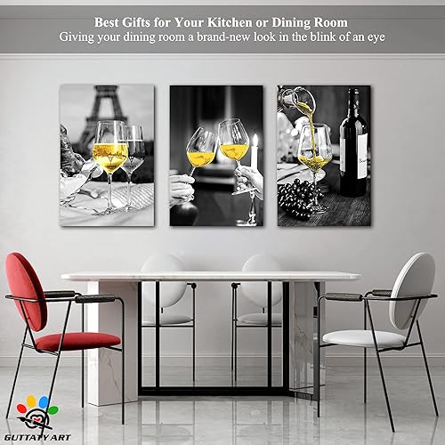 Miniatura 2 de Arte de pared de comedor y cocina, arte moderno de pared, cuadros para cocina y comedor, copas de vino, lienzo de frutas para decoración de cocina,