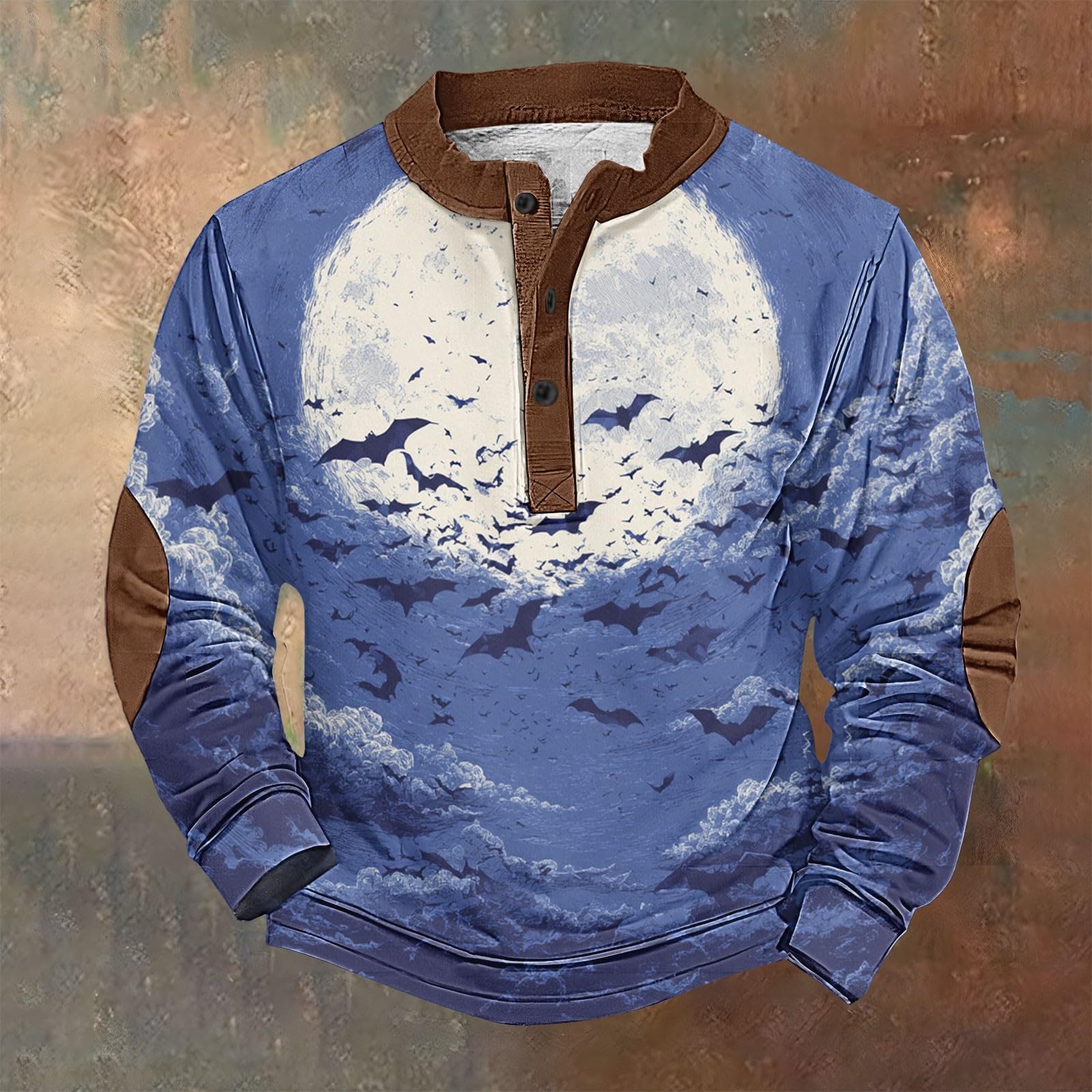 Chaqueta Verano Hombre Sudadera con Cuello Abotonado Y Estampado Retro De Halloween para Chollos Camisas Manga Larga Ropa Gym Trabajo Mangas El Sol Proteccion Solar Artículos Pesca
