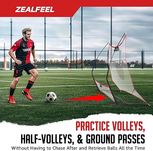 Miniatura 4 de Rebote de fútbol, red de rebote de fútbol 2 en 1, red grande de 6 x 4.7 pies y red pequeña de 6 x 16 pulgadas, práctica de red de rebote de fútbol