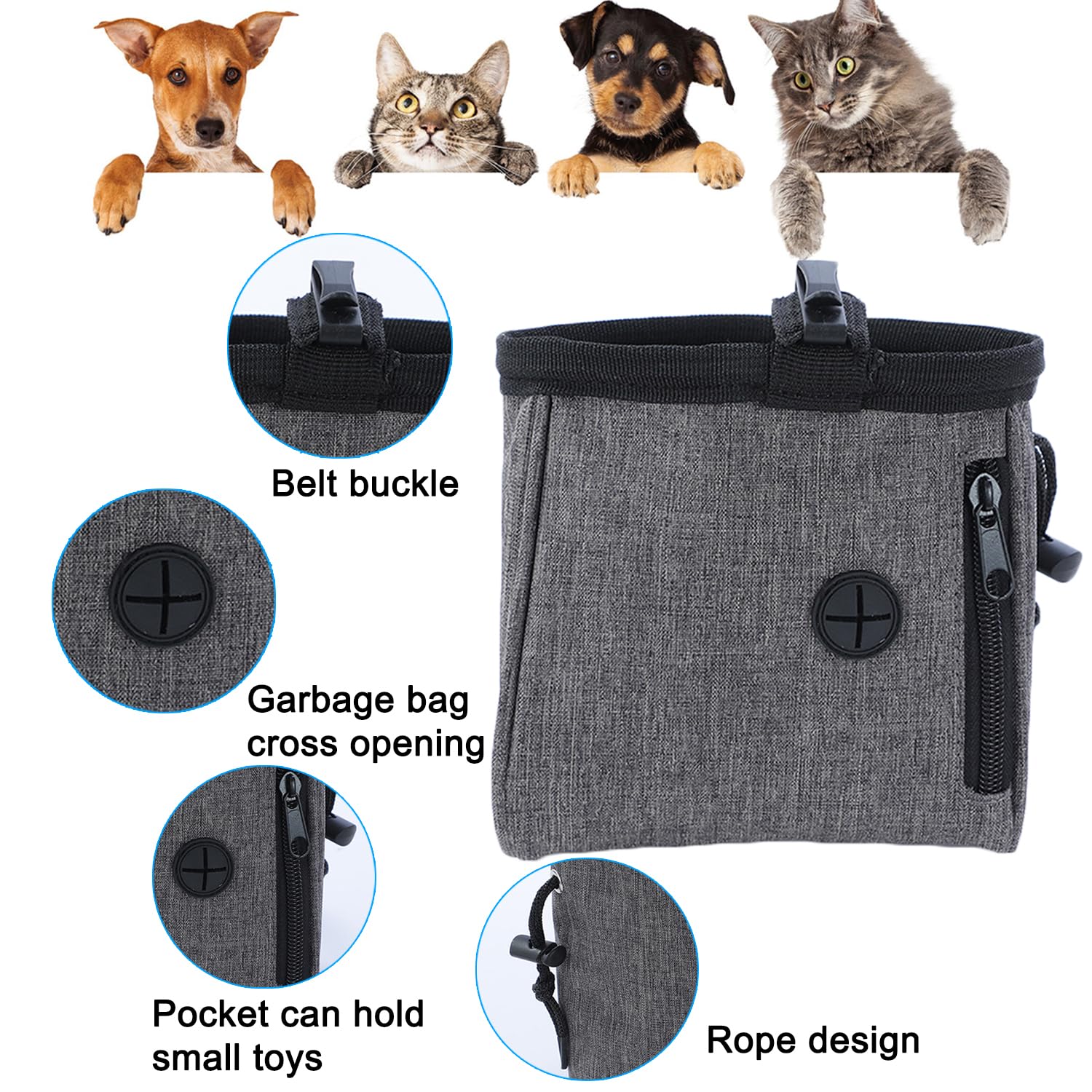 JOOTUEPO Dog Treat Bag, Hands-Free Walking Dog Treat Pouch - Image 3