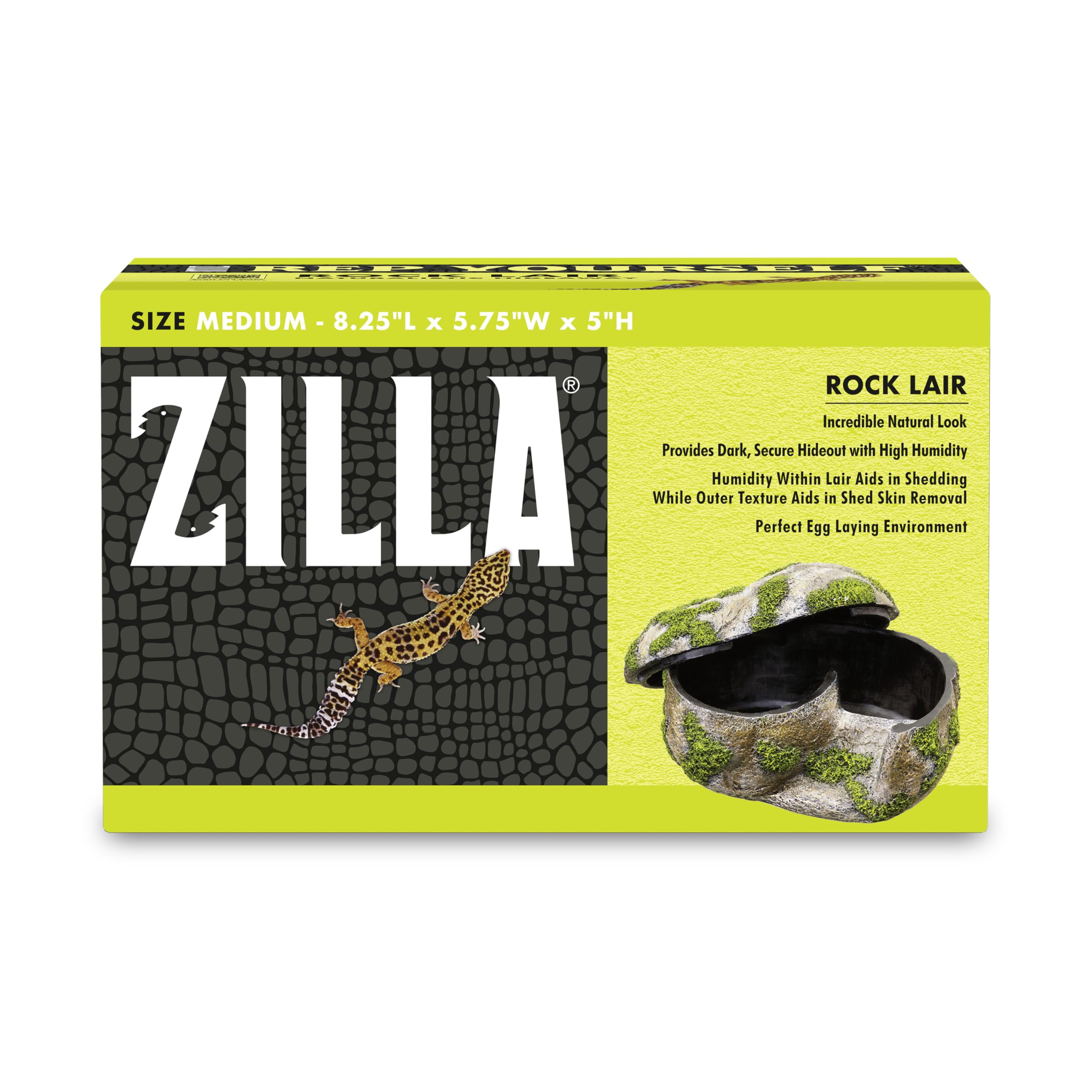 Zilla Rock Lair, Naturalistic Hide, Supports Shedding and Egg-Laying, Retains Humidity, Ideal for Snakes and Lizard, Medium - habitat decor | Mubboo