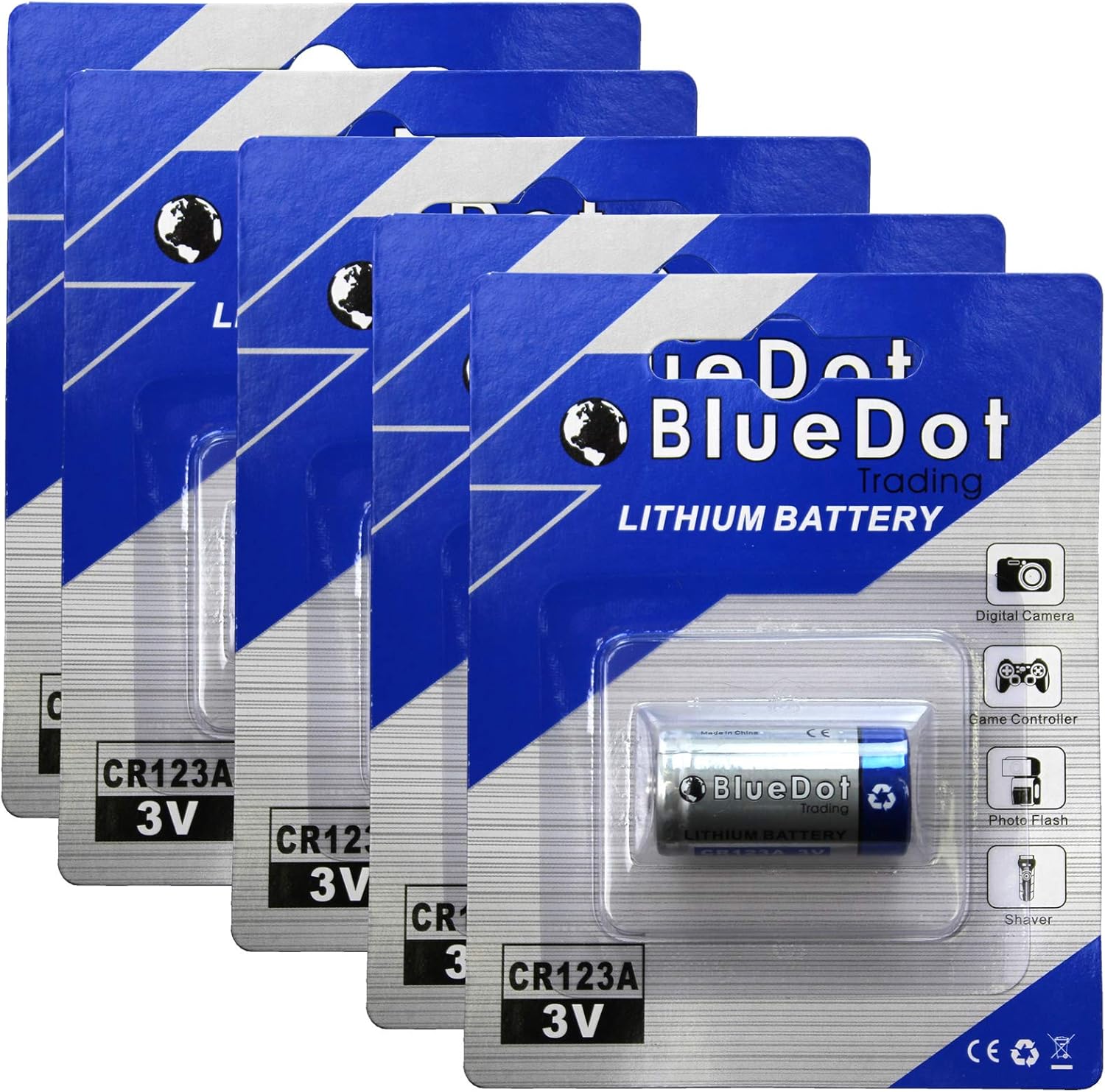 BlueDot Trading CR123A 3v LithiumMetal LiMnO2 Battery