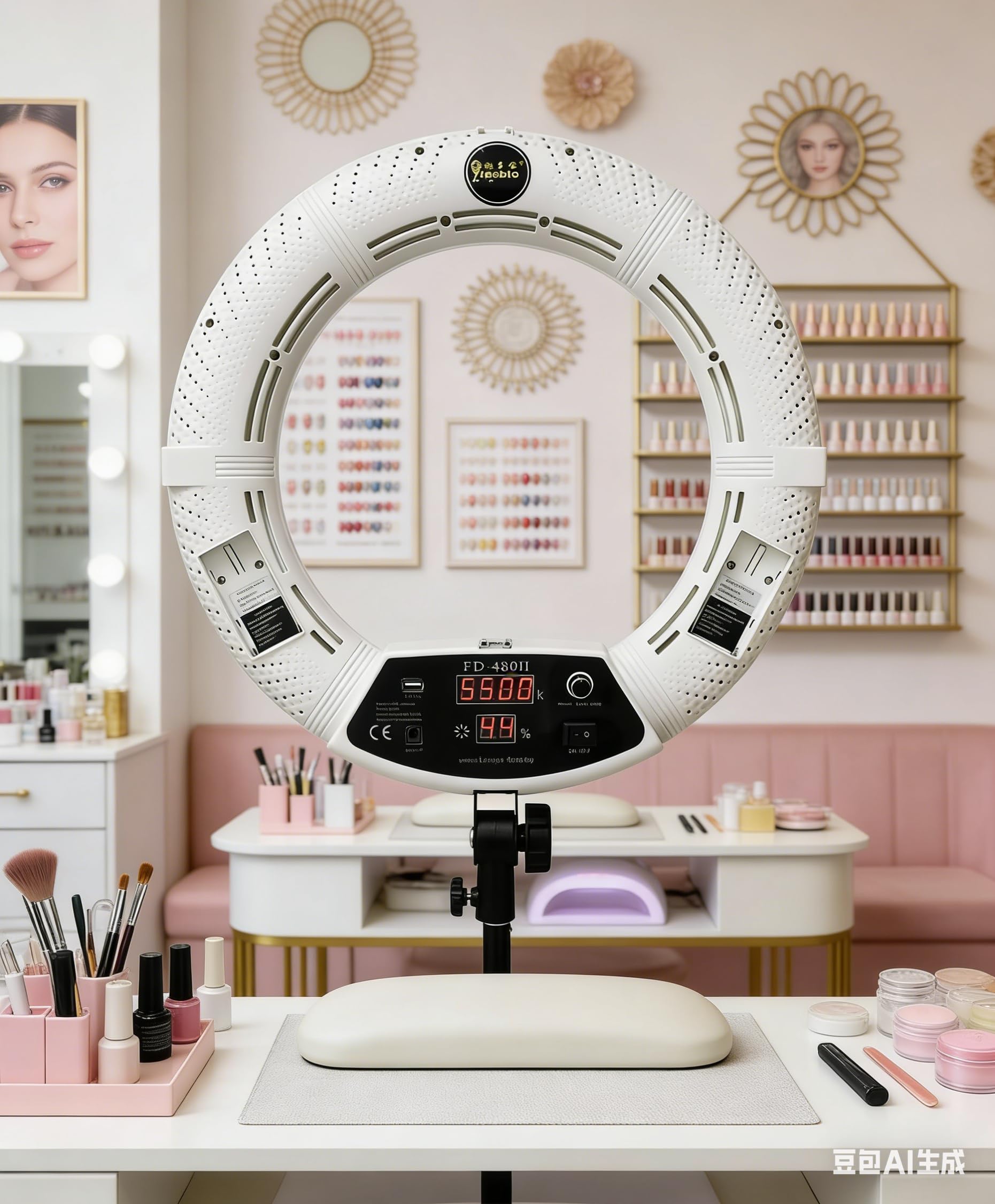 FD480 Digitaler Bildschirm LED Ringleuchte Licht Set:18 Zoll 96W Dimmbare LED-Ringlicht Lampenstativ für YouTube Vine Self-Porträt der Videoaufnahme