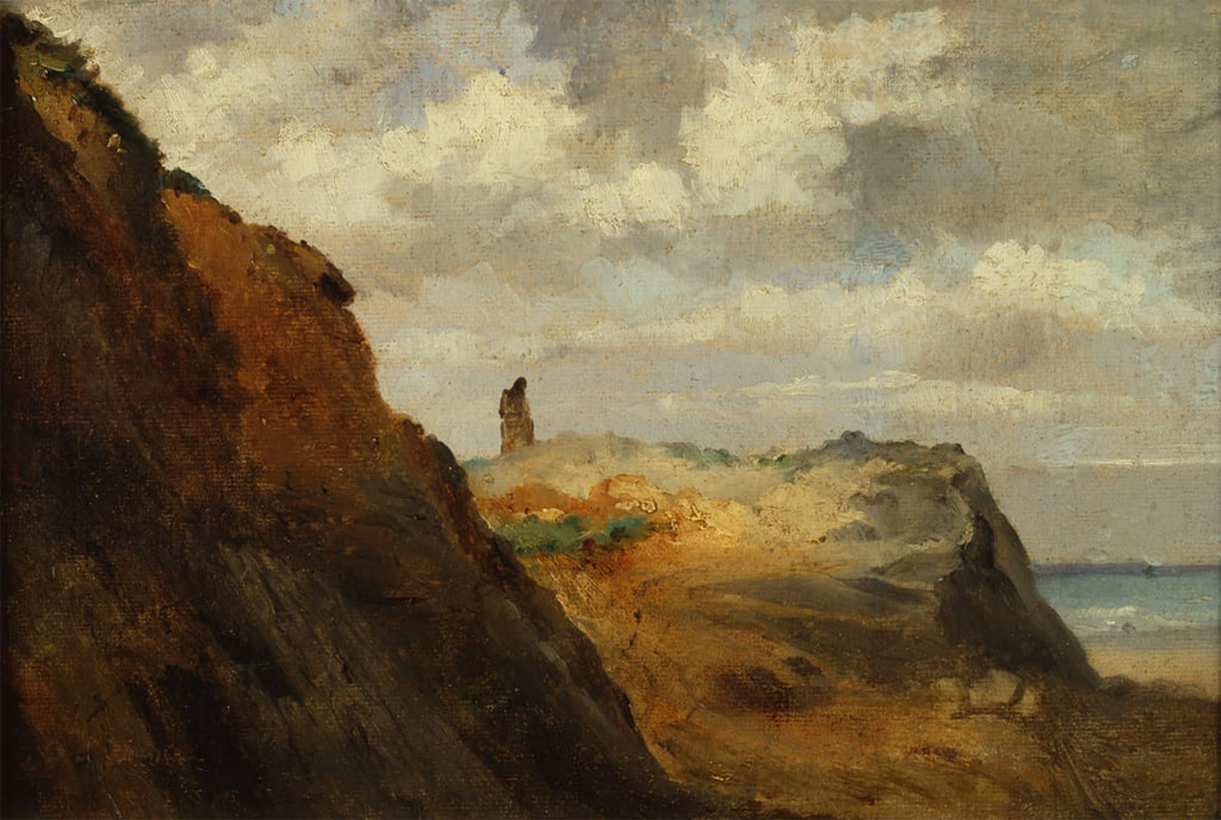 Posteriik No Frame Vintage Classic Picture Landscape Artwork At Granville By Theodore Rousseau Portrait Canvas Painting For Office Home Decor 60X90cm