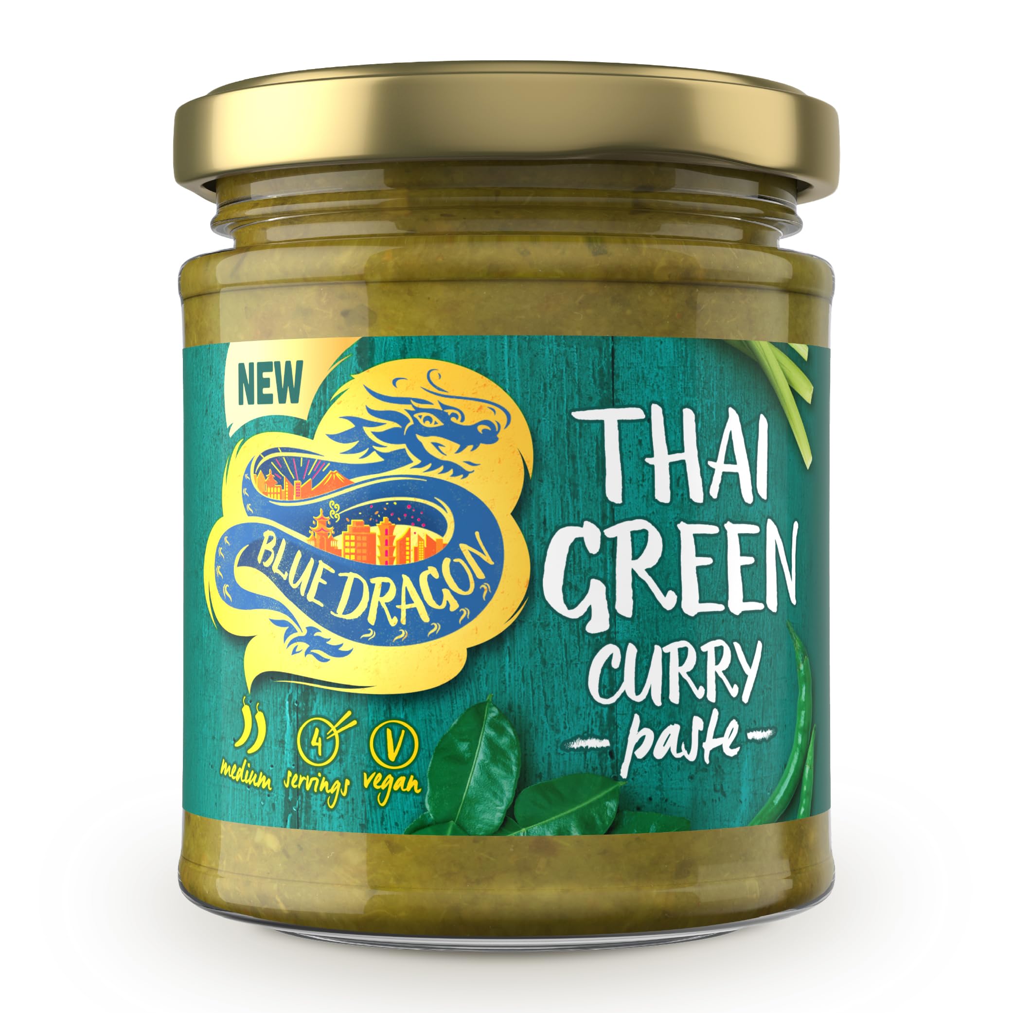 Blue Dragon Thai Green Curry Paste 170g | Medium Spice | Serves 4 | Authentic Thai Flavours Using Green Chillies, Lemongrass & Lime Leaves