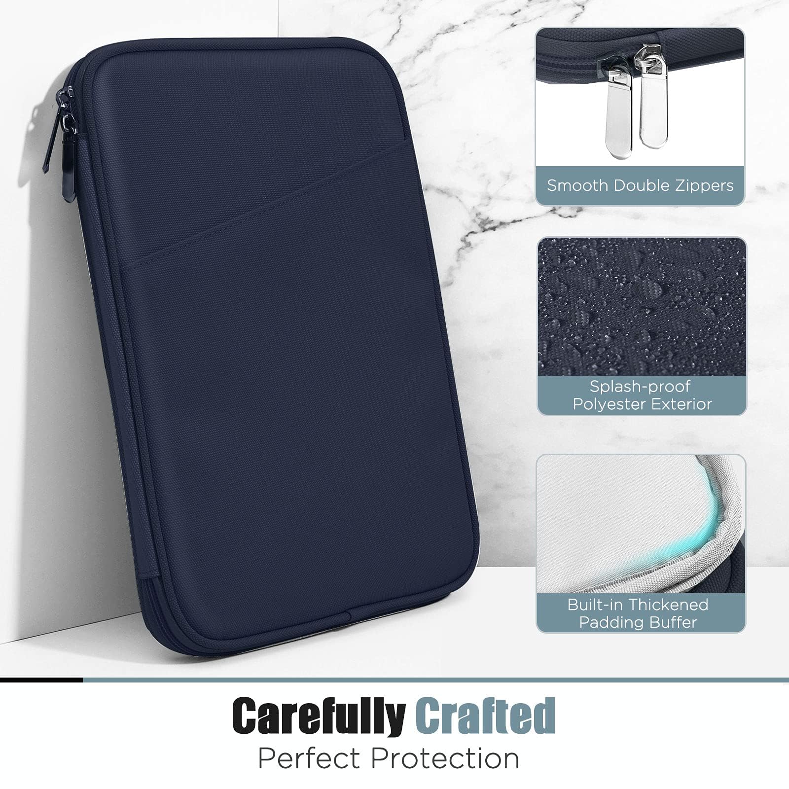 TiMOVO 8-9 Inch Tablet Sleeve Case for All-New iPad Mini 7 (A17 Pro, 2024), iPad Mini 6 (8.3-Inch, 2021), iPad Mini 5/4/3/2/1, Portable Protective Pouch Bag for iPad Mini, Indigo