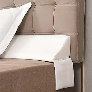 Vekkia King Bed Wedge Gap Filler Pillow/Mattress Wedge Gap Filler/Headboard Pillow/Bed Gap Filler to Close Gap (0-3.5") Between Headboard and Mattress King(White)
