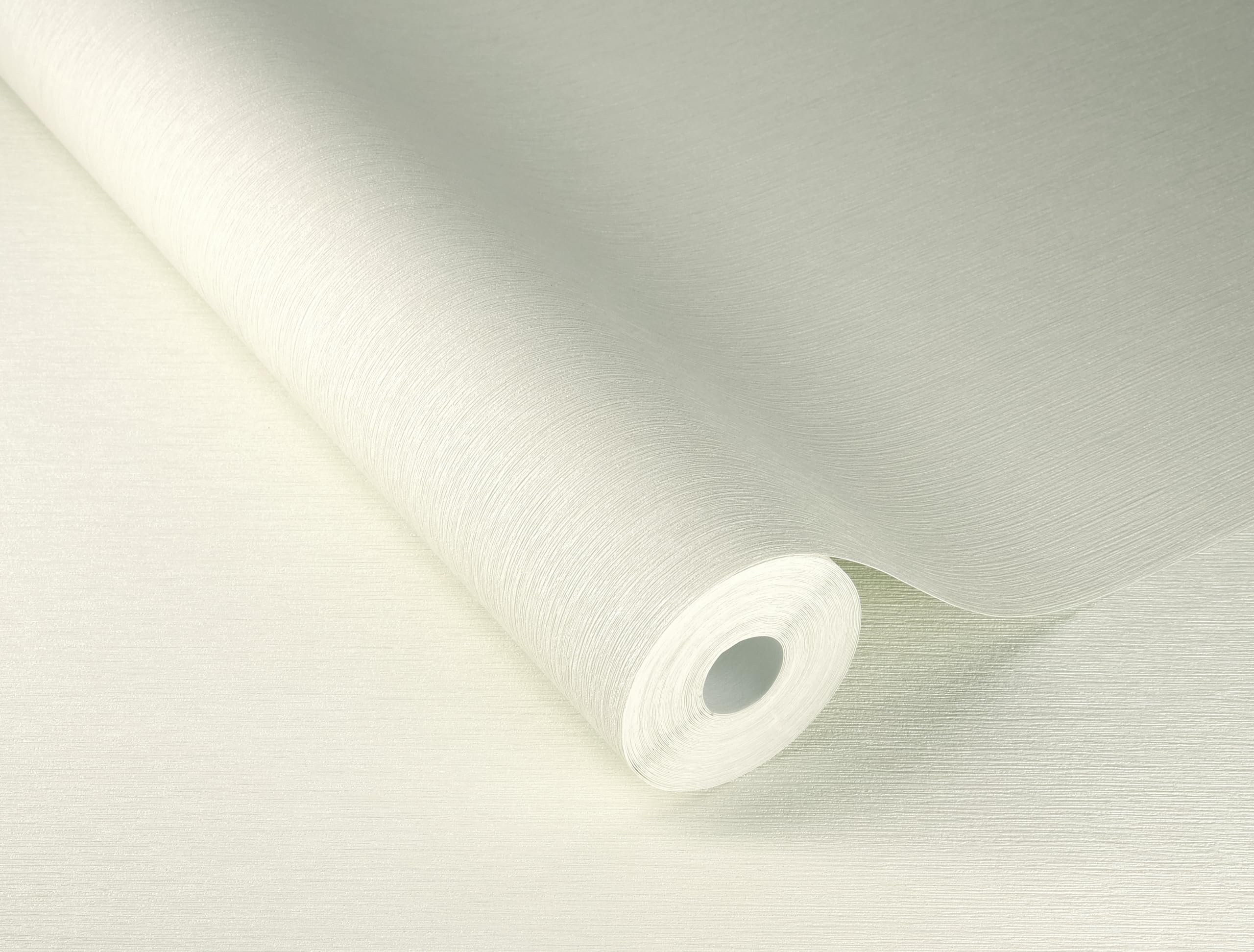 Papier peint intissé uni crème lignes structurées métallisées Rasch 608632