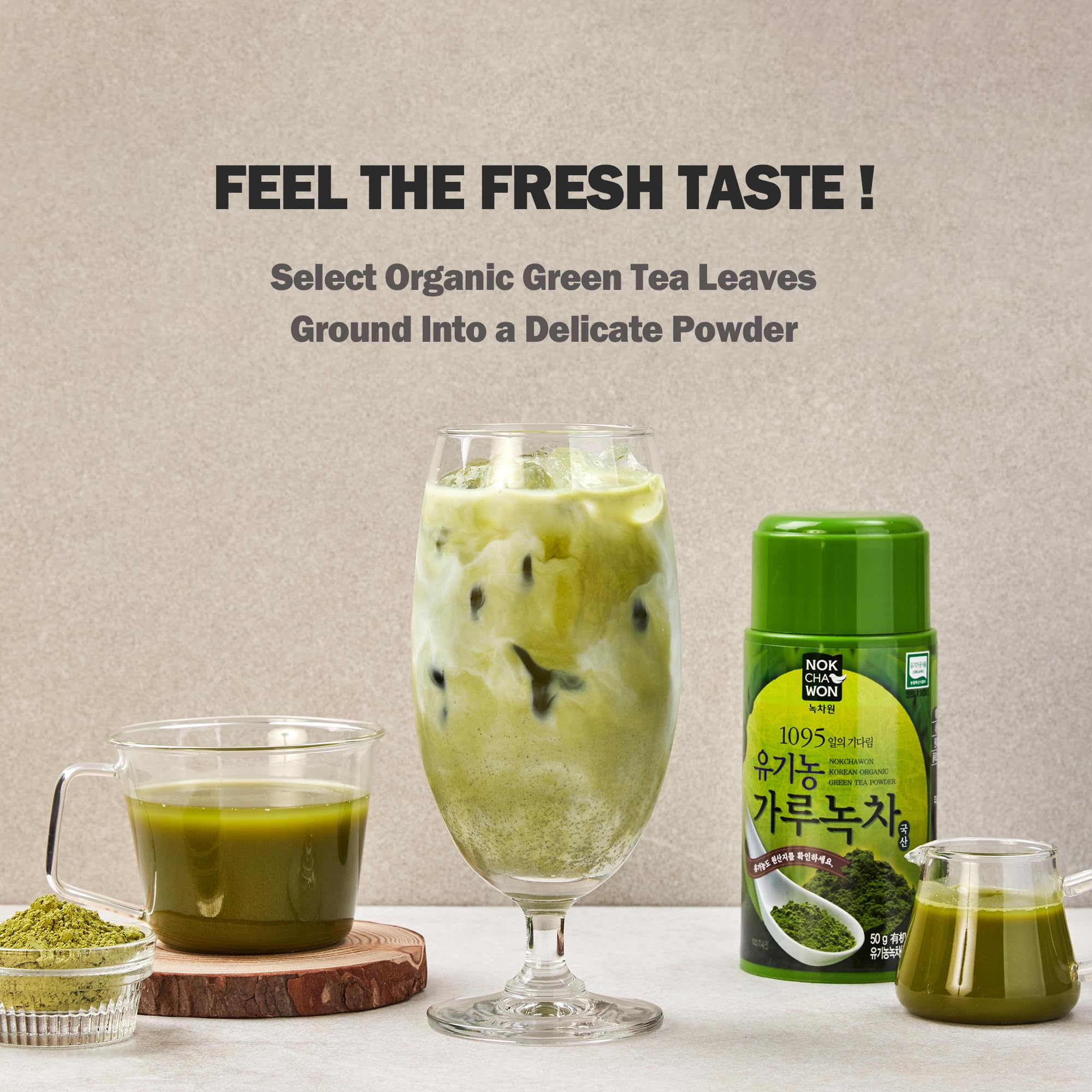 Nokchawon Organic Korean Green Tea Powder 100 Unsweetened Matcha for Lattes Smoothies Baking Premium Culinary Grade 1 77 — view 4