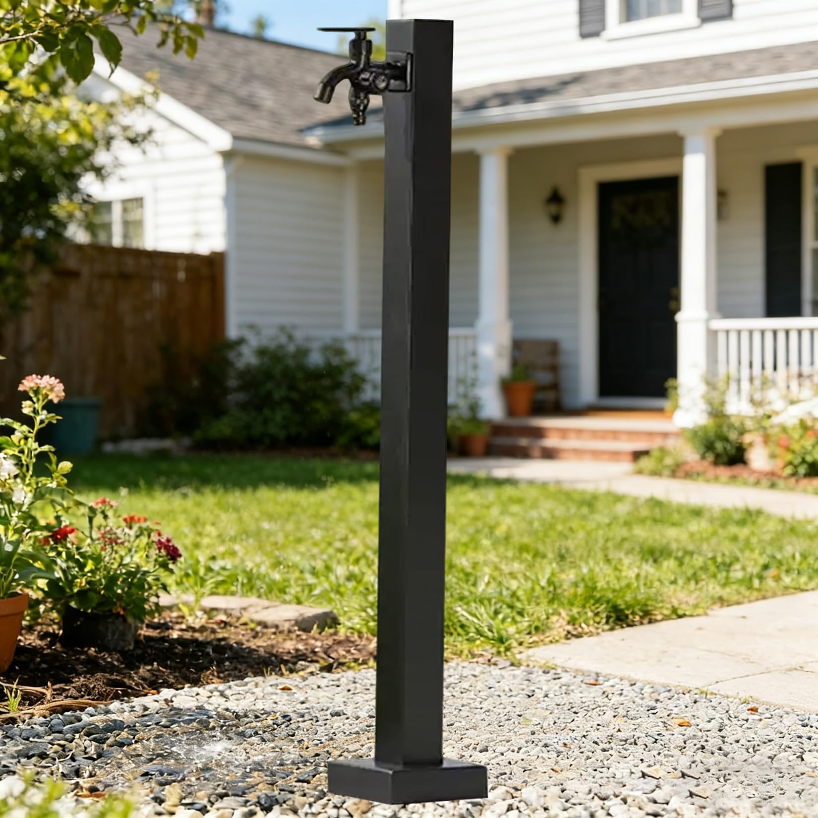 TYYCKJ Outdoor Stainless Steel Garden Water Column with Faucet,Freestanding Outdoor Hydration Source for Irrigation,Antifreeze Frost Free Outside Courtyard Water Faucet 95cm