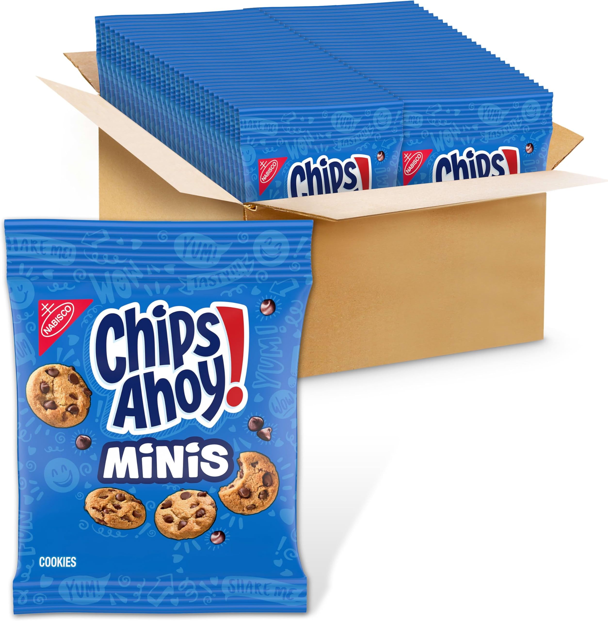 CHIPS AHOY! Minis Original Fudgy Chocolate Chip Cookies, 60 Snack Packs