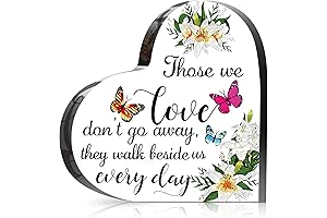 Blulu Bereavement Gift Crystal Glass Heart with Sympathy Message