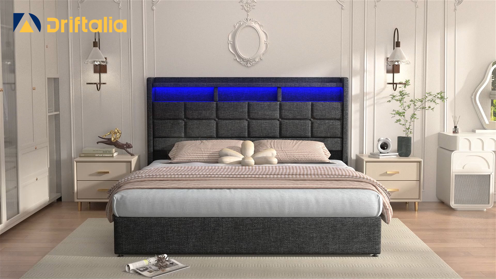Amazon.com: Driftalia Lift Up Queen Bed Frame with Storage