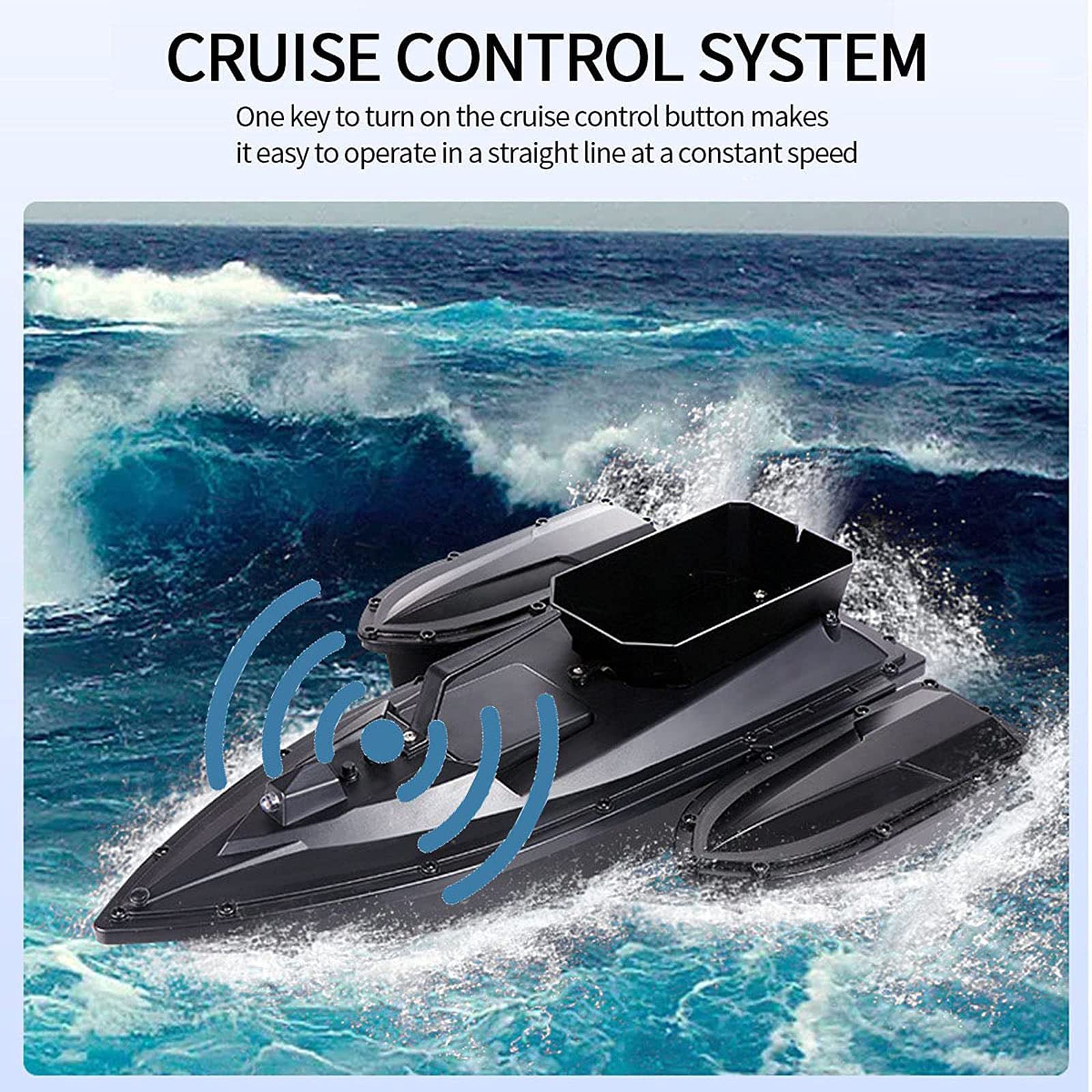Bateau amorceur Bateau Amorceur Peche 500m, Bateau amorceur Peche Carpe,sans Fil Bateau Amorceur avec Deux Moteurs, RC Bateau de Pêche Capacité Charge 1,5kg