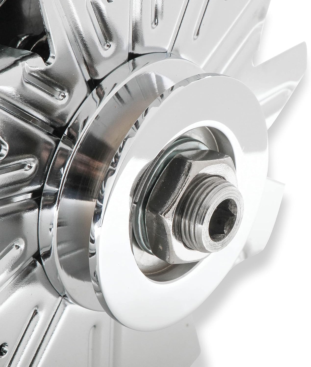 Mr. Gasket 5123 Chrome Alternator-Early GM Delco 80 Amp