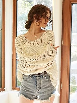 Amazon.com: Nufar Sweater Womens Sweater Drop Shoulder Open