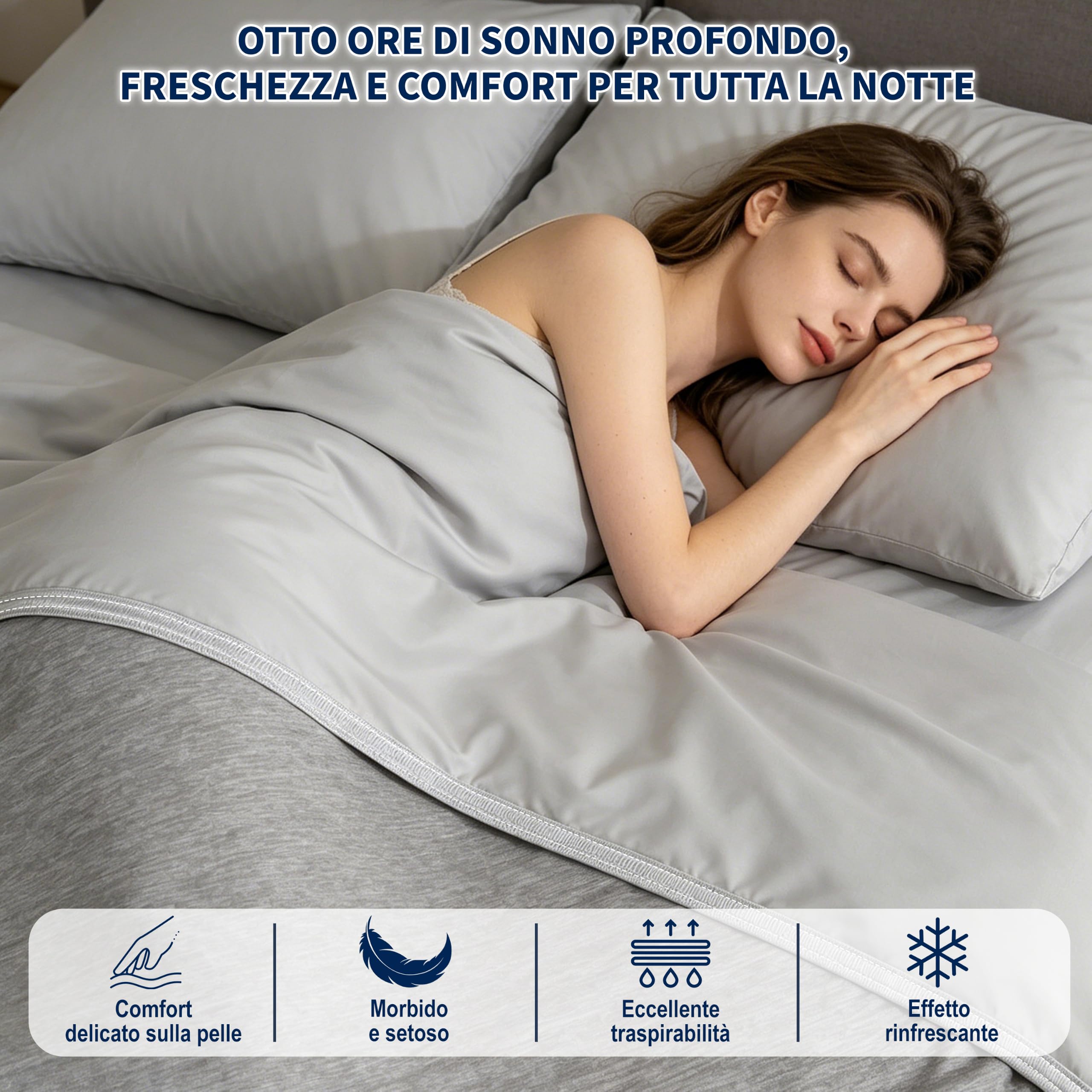 IEEILULU Coperta Rinfrescante 200 x 220 cm, 2 in 1 Doppio Lato Estate, Arc-Chill Q-Max>0.4, Coperta con Sacca di Riordino, Regali d'Estate