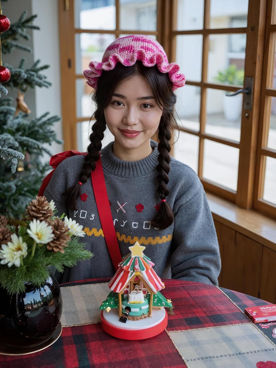 Crochet Hats for Women Knit Bucket Hat Handmade Boho Gradient Ruffle Brim Fisherman Festival & Daily Hats - Image 2