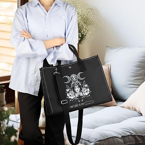 Miniatura 3 de CMNIM Regalos de bruja, accesorios de brujería, bolsa de mano Nature Is My Church Witch Stuff para Halloween, Wicca y hermana pagana, regalo