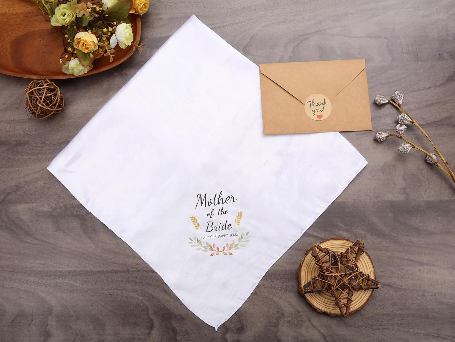 Mother of the Bride Gift Handkerchief - Happy Tears Keepsake with Thank You Card Envelope Wedding Handkerchief for Mom - Image 4