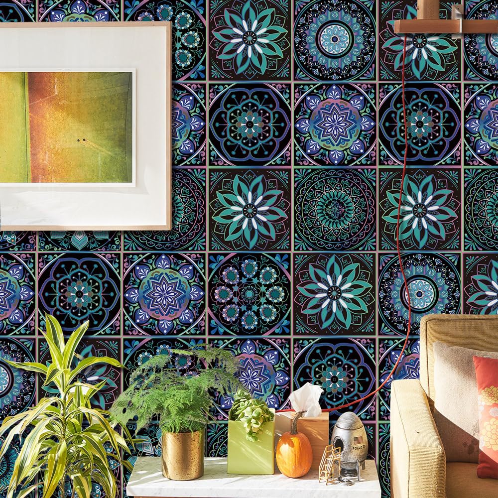 20 Pieces Mosaic Wall Tiles Stickers Kitchen Bathroom Tile Decals A