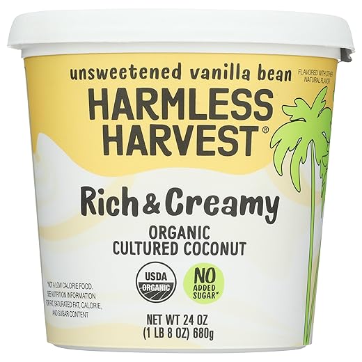 HARMLESS HARVEST Organic Unsweetened Vanilla Rich & Creamy Coconut Yogurt, 24 OZ