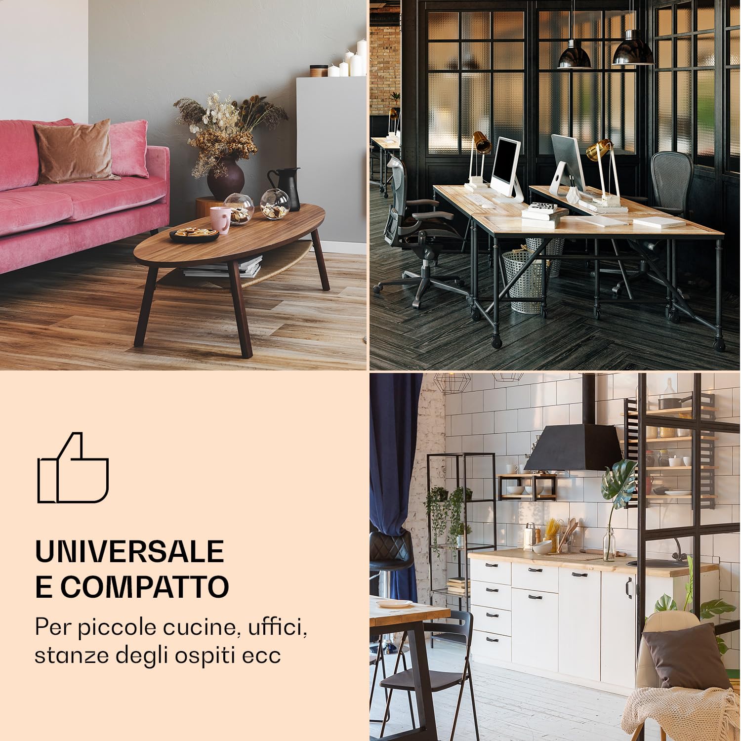 Klarstein Audrey Mini - piccolo frigorifero, mini bar compatto, a libera installazione, raffreddamento a compressione, capacità di 70 litri, 0-10 °C, bianco