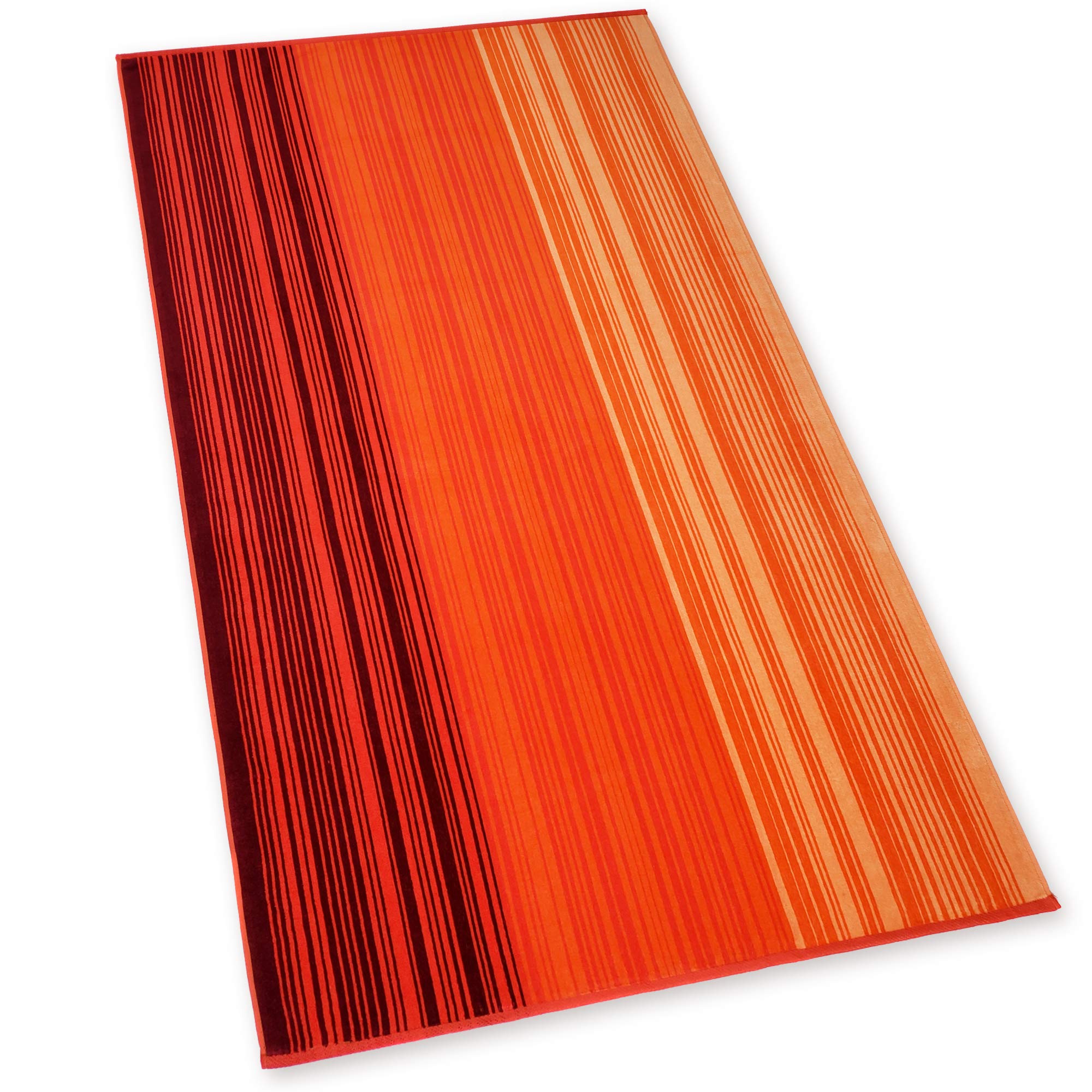 Toalla de playa reversible de alta calidad grande de 86,3 x 162,6 cm, terciopelo suave de lujo en la parte delantera y bucle absorbente de algodón en el reverso. (Ombre, individual 86,3 x 162,6 cm)