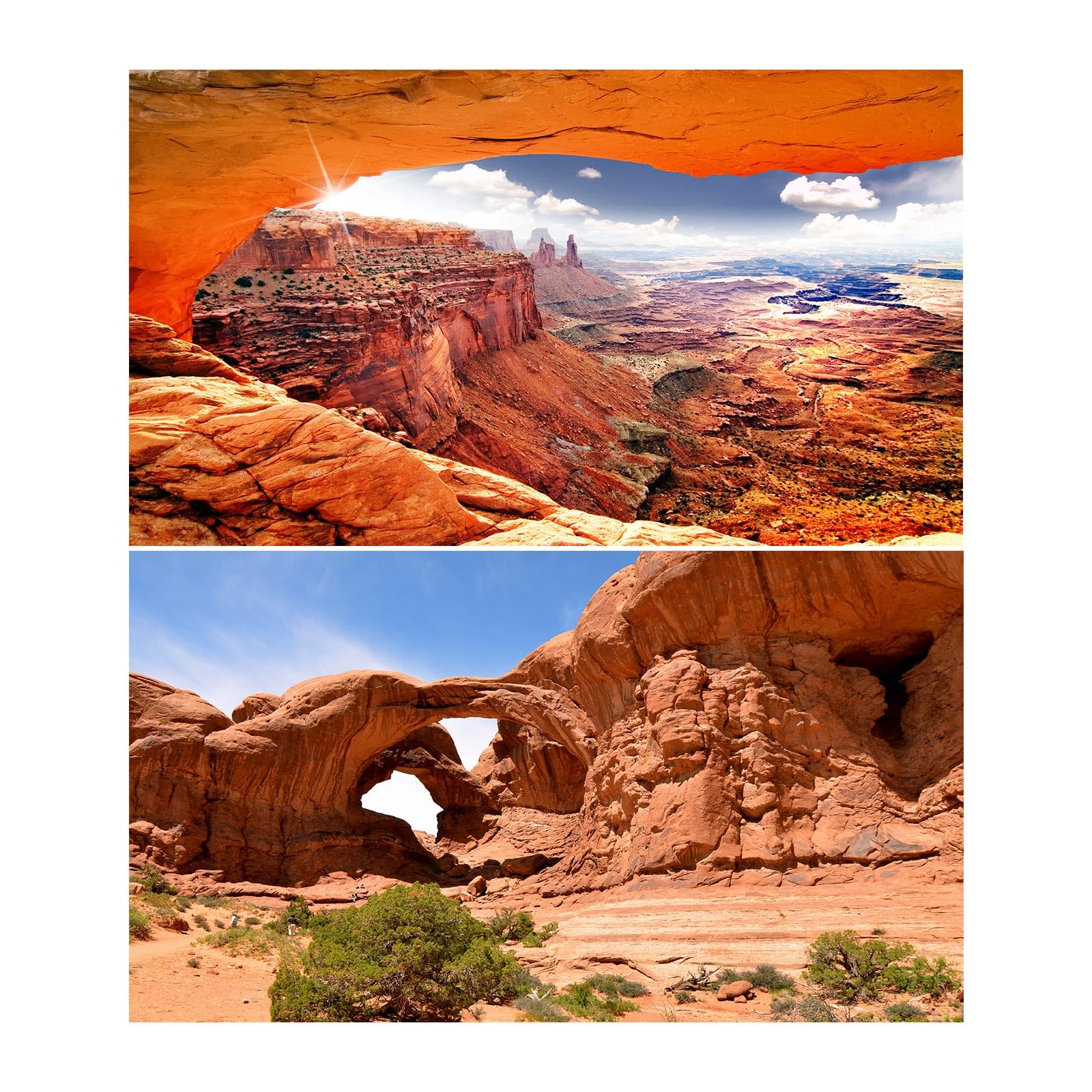 2 Packs Sunsert Rock Stone Formation Reptile Tank Background Orange Desert Gobi Clear Blue Sky Aquarium Background Beautiful Arches National Park