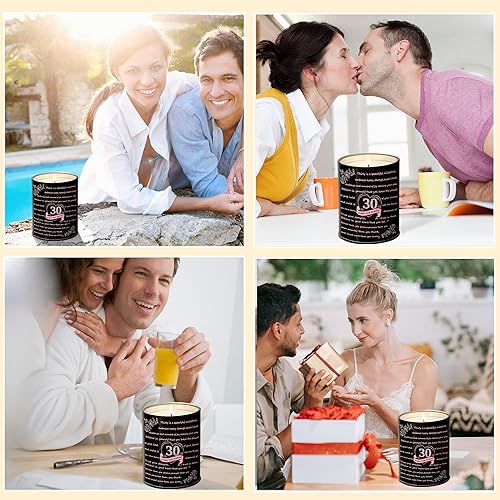 Miniatura 4 de Ideas de cumpleaños de 30 años, regalo para ella, velas de feliz cumpleaños 30 para mujeres, regalo romántico de cumpleaños para amiga, hermana,