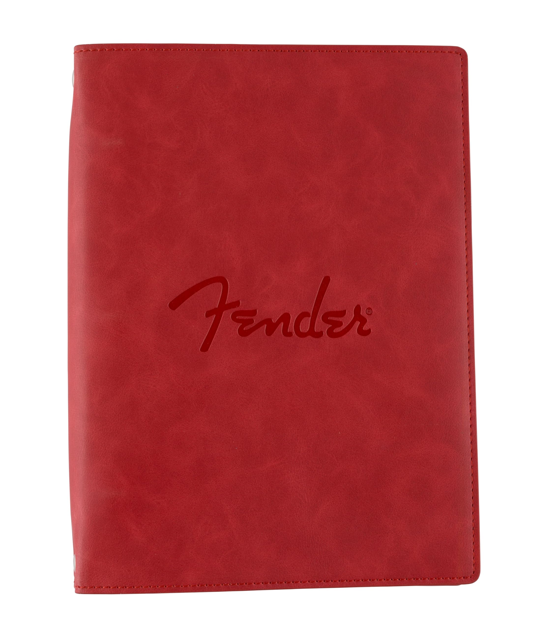 Fender Cuaderno de notas musicales de cuero vegano, rojo Dakota