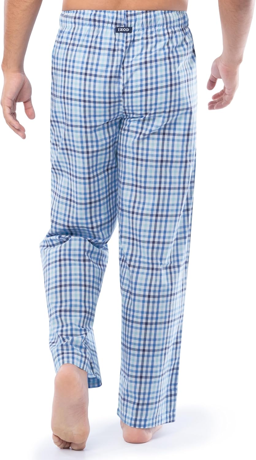 Izod Men's Relaxed Fit Cotton Printed Poplin Drawstring Sleep Pant - Image 2