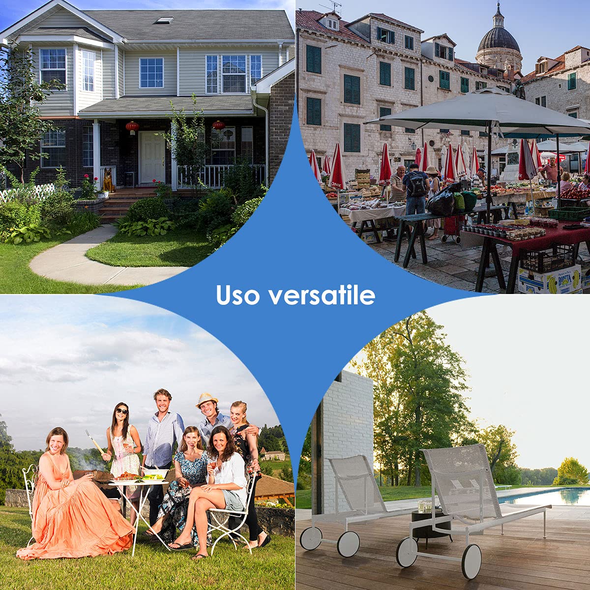 RELAX4LIFE Telo di Ricambio per Gazebo, Baldacchino a Doppio Strato con Camino Airvent, Tessuto Impermeabile, Telo Quadrato 3 x 3 m per Gazebo e Pergola Esterna (Verde)