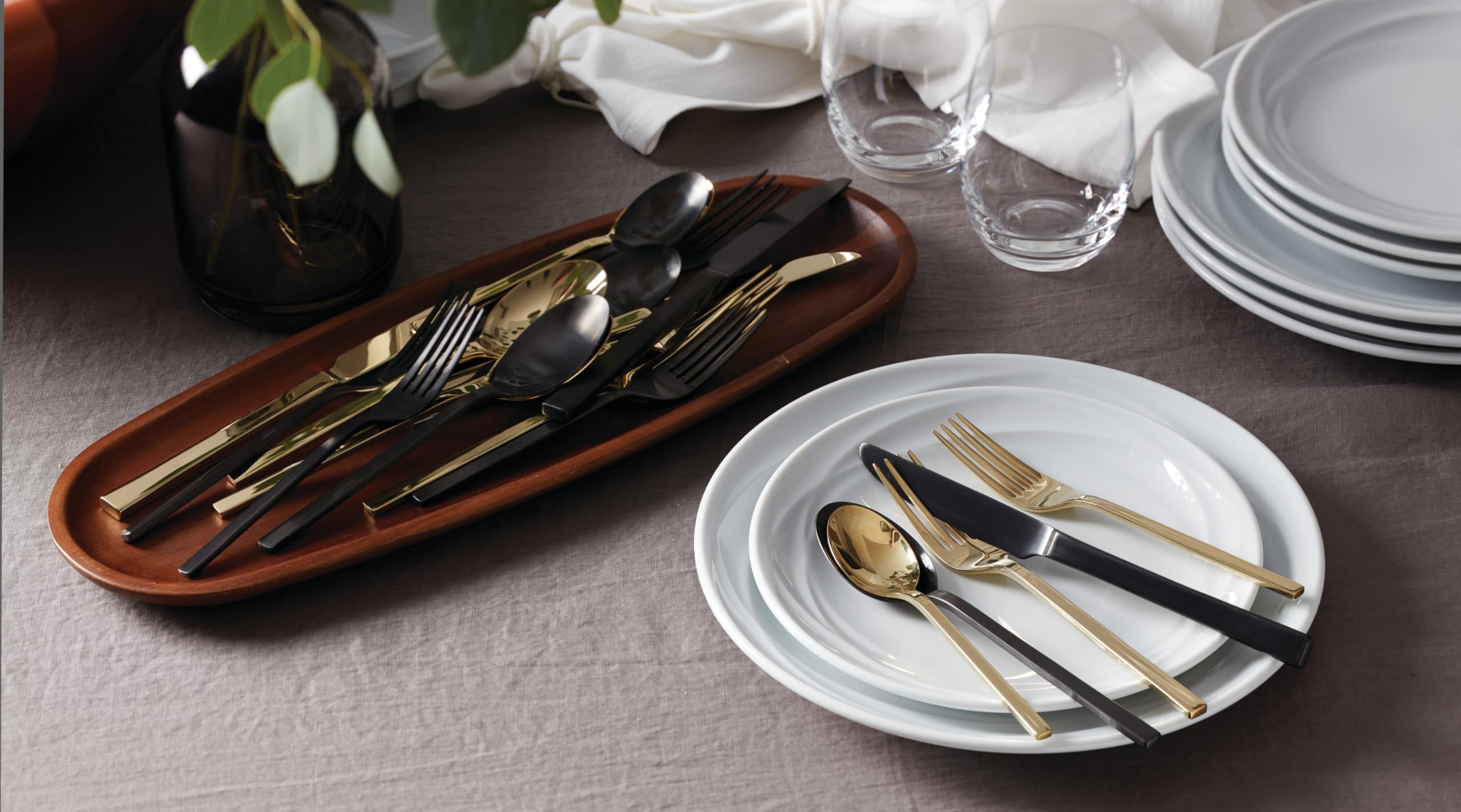 Amazon.com | Allay Midnight 20 Piece Everyday Flatware Set