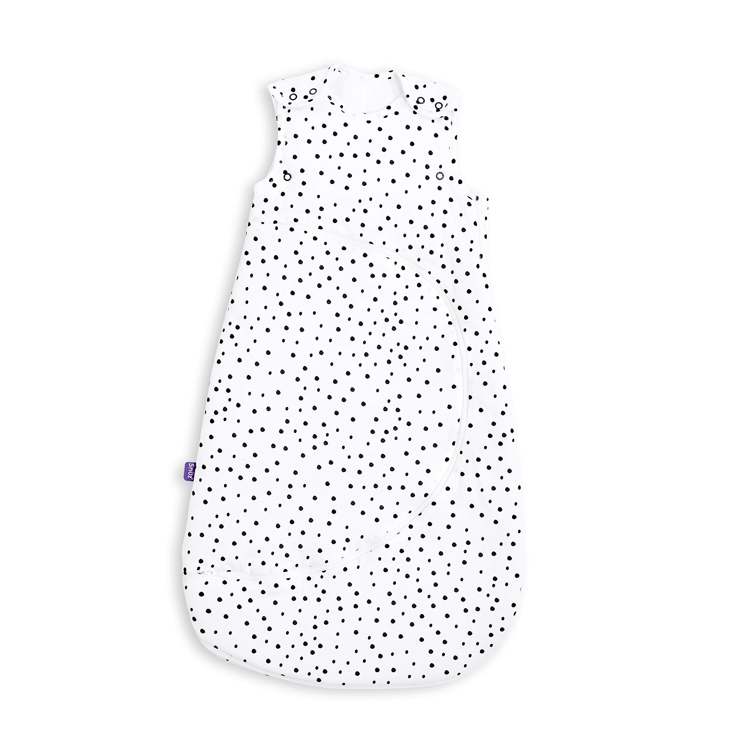 Snuz SnuzPouch Sleeping Bag for Infant / Baby |2.5 Tog |Clever Nappy change Zip |Material :100% Cotton | For Temperatures within 16-20 Celsius |Suitable from 0 to 6months |Max.Length 68cm - Mono Spot