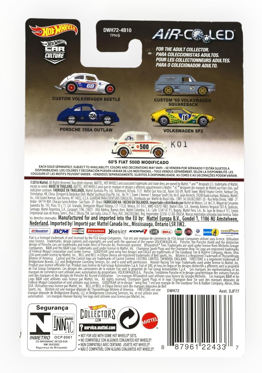 Hot Wheels Porsche 356A Outlaw, [Blue] Air Cooled 3/5
