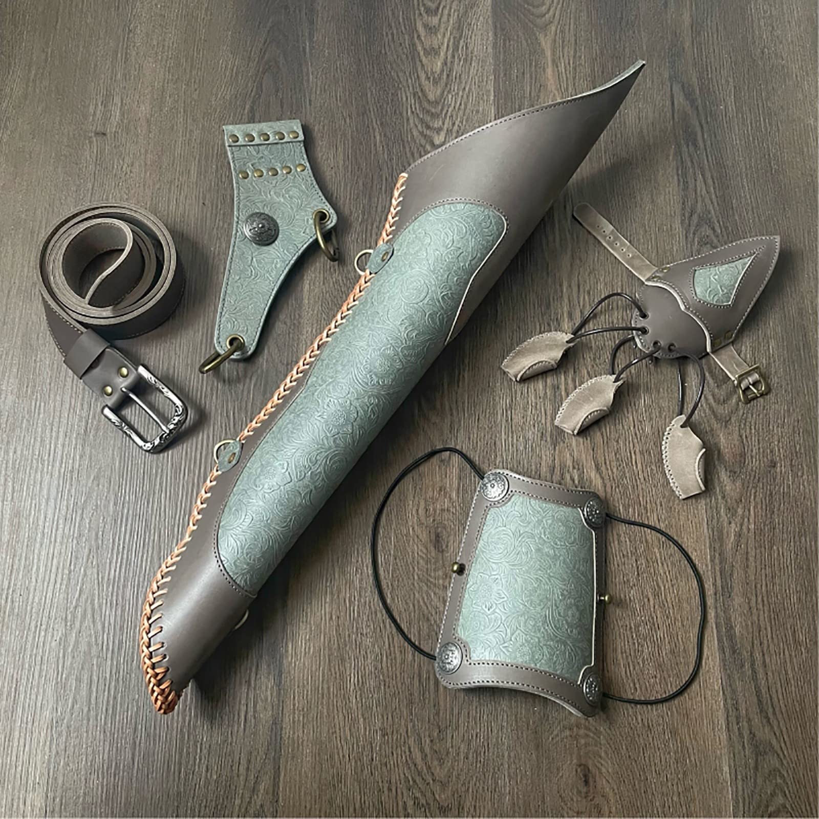 Amazon.co.jp: 弓と矢 手作り アウトドア 彫刻 花 バック矢筒 伝統的な