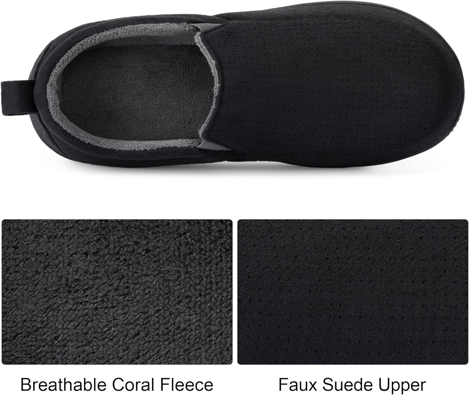 RockDove Men's Closed-Back Memory Foam Slippers with Plush Lining Faux Suede Non-Slip Sole - Image 4