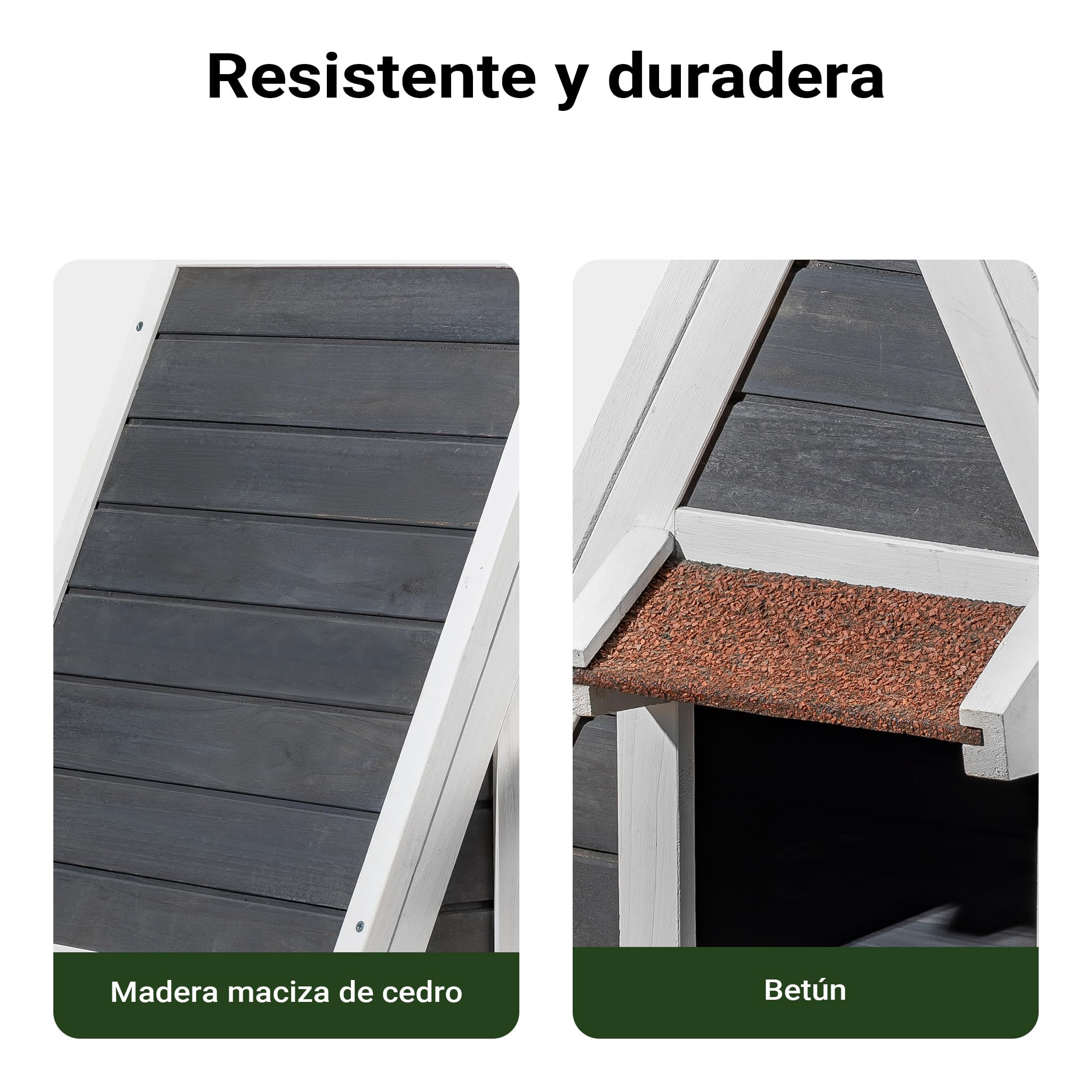 Gatera Casita Gatos 2 entradas Caseta Animales Accesorios Exterior Cabaña Mascotas Jardín Terraza
