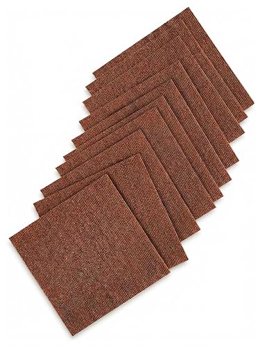 RENODY 12x12 Brown Peel and Stick Carpet Squares (10-Pack)