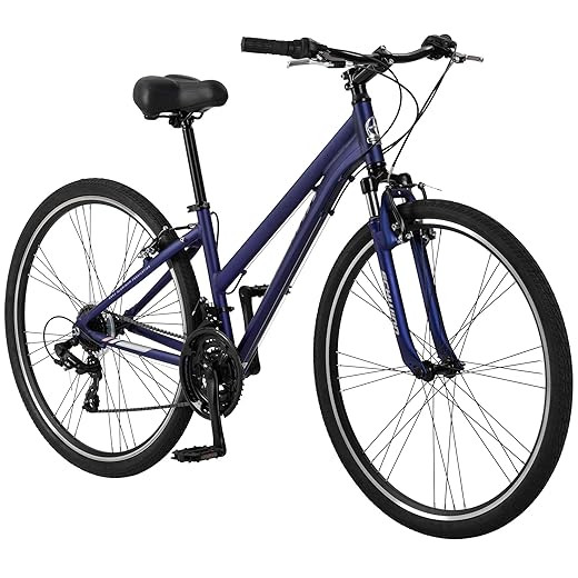 Schwinn Network Men and Womens Hybrid Bike, 700c Wheels, 15-18-Inch Adult Frame, Front Suspension Alloy Linear Brakes