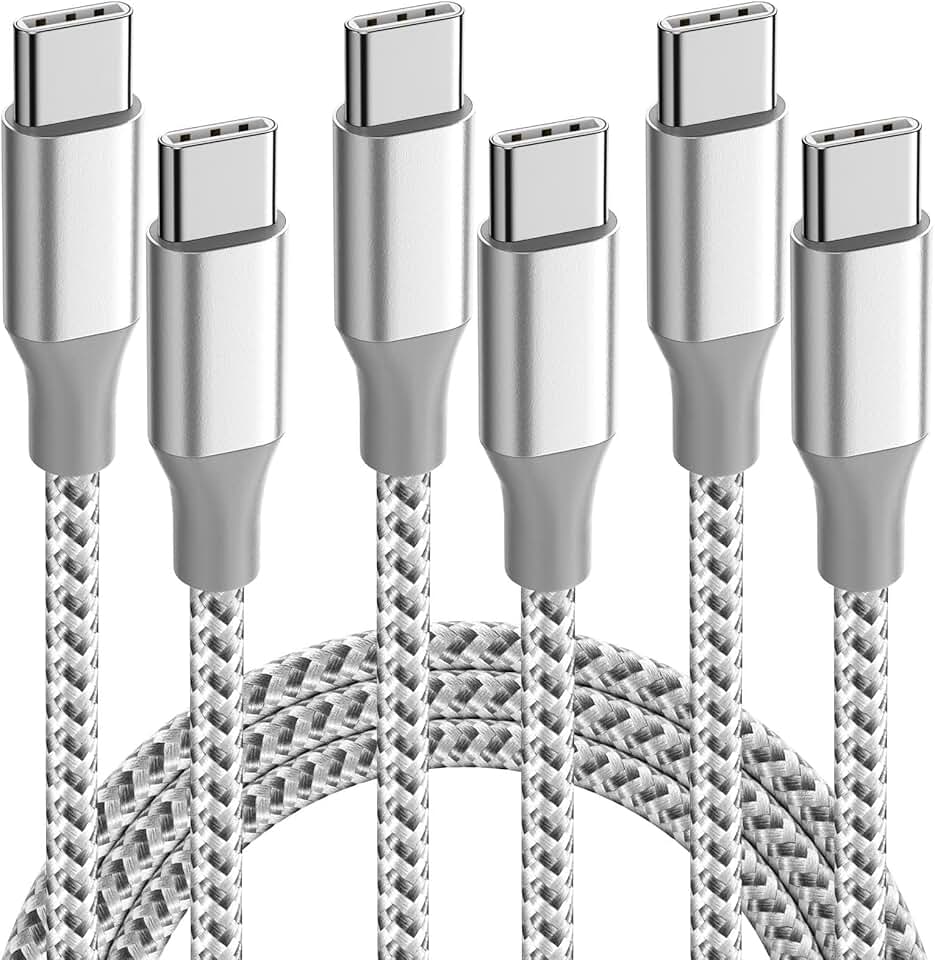 USB C Cable 3Pack USB C to USB C Cable 10FT 60W Type C Charger Nylon Braided Compatible with iPhone 17 16 Pro/15 Pro/Plus/Max/iPad/MacBook and More