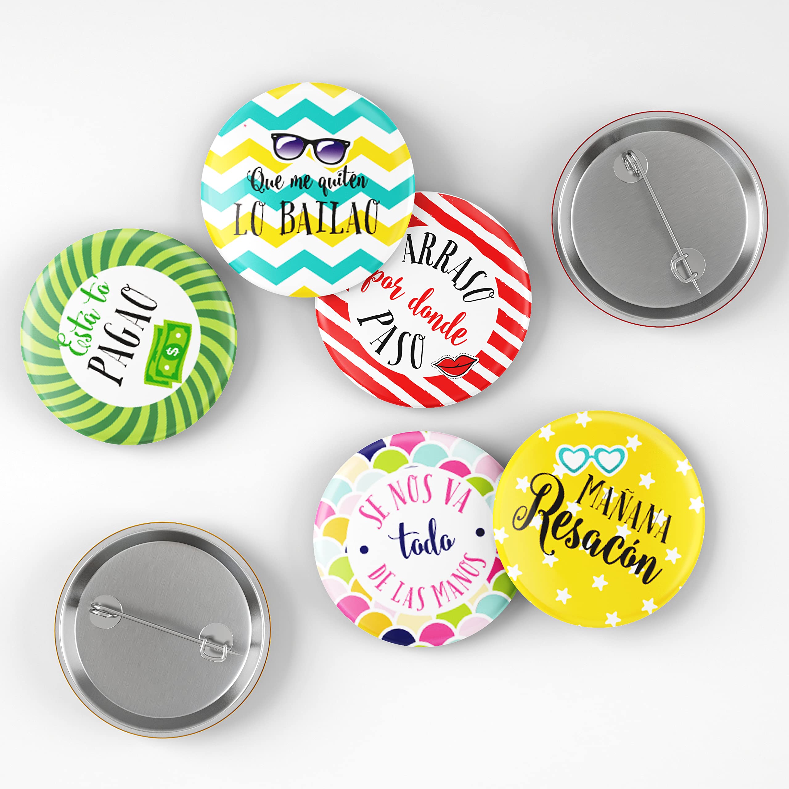 Pack 100 Chapas Las originales Sin Personalizar | Tamaño Chapas 59 cm | Regalo Original Fiestas | Chapas Recuerdos Divertidos | Regalos Invitados Boda