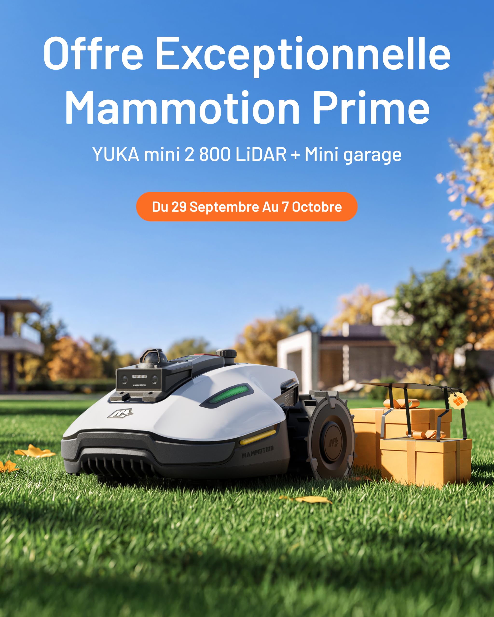 MAMMOTION YUKA Mini 2 800 LiDAR Robot Tondeuse avec Mini Garage - vue 2