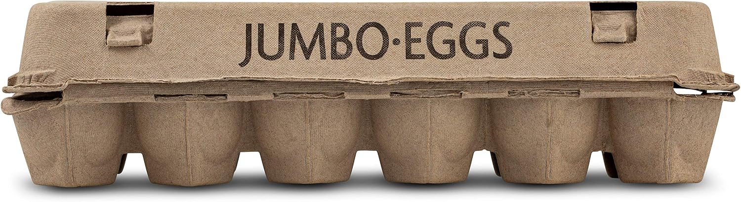 Printed Natural Pulp Egg Cartons Holds Up to Twelve Eggs - 1 Dozen Jumbo - Strong Sturdy Material Perfect For Storing Extra Eggs - by MT Products (20 Cartons)