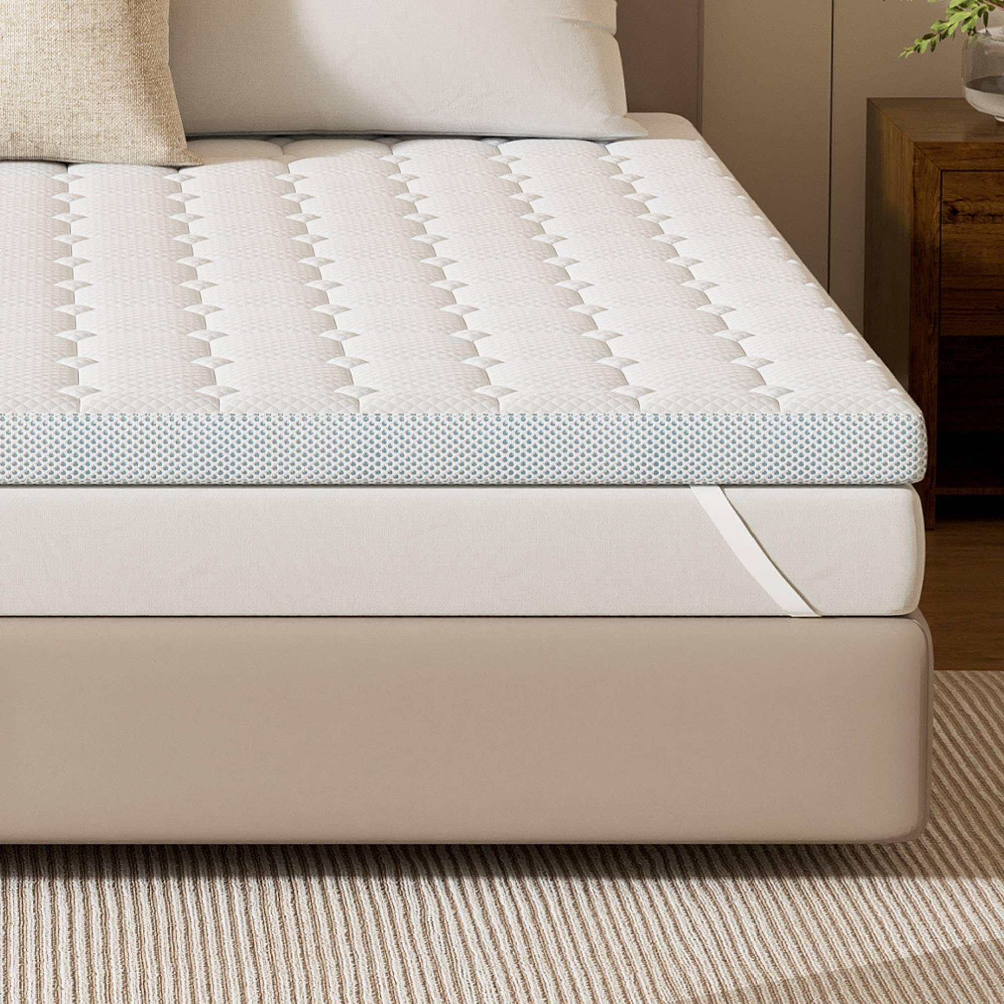 EGOHOME Matratzen Topper 180x200, 7cm Höhe Matratzentopper 180x200cm, Matratzenauflage Zertifiziert & ergonomisch für unbequeme Matratze, Boxspringbett, Gästebett, rutschfest mit Noppen