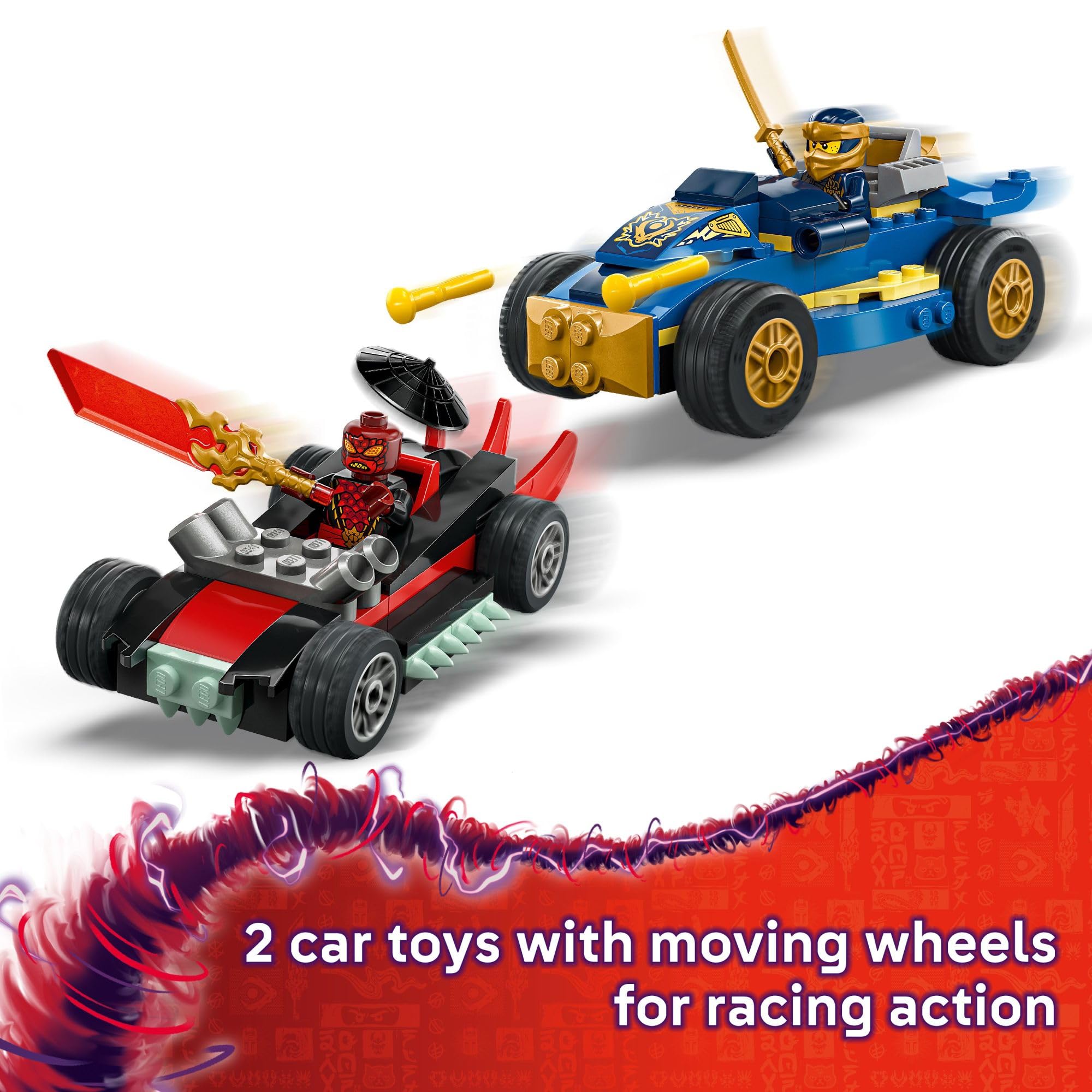 Amazon.com: LEGO NINJAGO Rogue vs. Drix Race Car Duel Building Toy