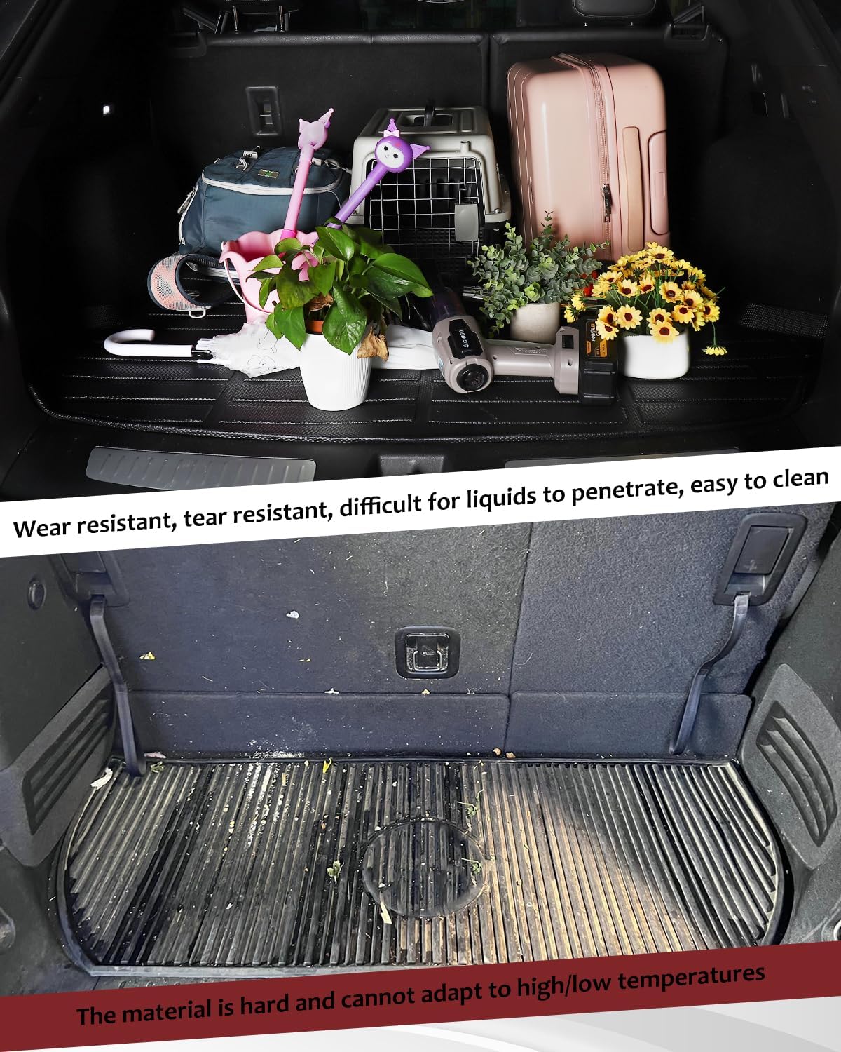 for Cadillac XT4 Floor Mats 2019-2024 2025 with Trunk Mat Backrest Mats, All Weather Waterproof TPE Rubber Anti-Slip Car Mats Floor Liners Cargo Liner Full Set for Xt4 Accessories - Image 6