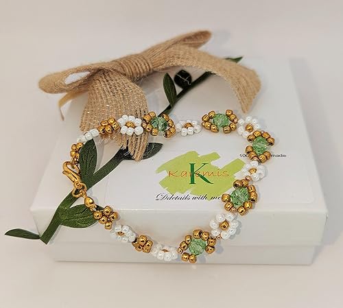 Miniatura 3 de Elegange brazalete para dama hecho a manode cuentas de vidriol y cristales de 8" de largo,ideal para regalo, se envía empaque según muestra.